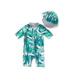 BONVERANO Baby Boys Swimsuit - Short-Sleeve UPF 50+ Sun Protection One Piece Swimwear, 9-12 Months - Buy Online on GoSupps.com