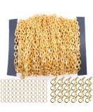40FT Gold Twisted Curb Chain with Lobster Clasps - Jewelry Making Supplies - Buy Online on GoSupps.com