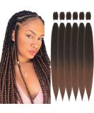 Xusuperb Pre-Stretched Braiding Hair - Ombre Brown 26 Easy Braids Extensions | 6 Packs Soft Yaki-Textured Kanekalon Hair (T1B/30#) - Buy Online on GoSupps.com