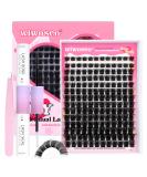 Cluster Lashes Extension Kit - 0.07D Volume, 8-16MM | Self-Application with Glue & Tweezers - Buy Online on GoSupps.com