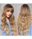 Haircube Ombre Blonde Brown Wig for Women - Long Corrugated Synthetic Wig with Ponytail - Natural Convenient & Breathable Style - Buy Online on GoSupps.com
