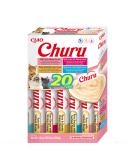 Inaba Churu Puree Multipack - 20 Tubes (5 Tuna with Salmon 5 Tuna with Shrimp 5 Tuna with Bonito Flakes 5 Tuna with Seafood) - Ideal for Cats - International Shipping Available - Buy Online on GoSupps.com