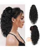 PORSMEER Ponytail Extension Claw Clip Ponytail Hair Extensions Black Natural Looking Long Curly Wavy Multi Layered Fluffy Synthetic Hairpiece for Women Girls Daily Wear or Party 18inch - Buy Online on GoSupps.com