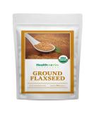 Healthworks Flax Seed Ground Powder- 32 Ounces - Raw Organic Superfood for Protein, Fiber, Omega 3 & Lignan - Ideal for Smoothies, Coffee, Shakes & Oatmeal - Buy Online on GoSupps.com