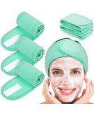 Whaline Spa Headband Set - 4 Pack Stretch Terry Cloth Hair Bands for Sport, Yoga, Shower - Mint Green - Buy Online on GoSupps.com