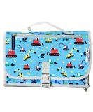 Easy-Change Mat | Portable Baby & Toddler Travel Changing Mat with Padded Lining, Multiple Pockets, and Detachable Clutch | Diggers & Lorries Design - Buy Online on GoSupps.com