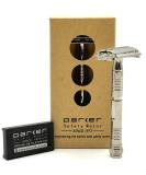 Buy Parker 90R Nickel Plated Long Handle Butterfly Safety Razor - Includes 5 Premium Blades | Best International Shipping - Buy Online on GoSupps.com