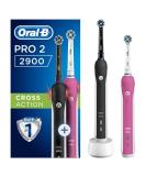 Oral-B Pro 2 Electric Toothbrush with Smart Pressure Sensor - 2 Handles, 2 Cross Action Heads, 2 Modes - Daily Clean Gifts for Men/Women - 2 Pin UK Plug - Black & Pink - Buy Online on GoSupps.com