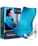 Cure Choice Large Electric Heating Pad for Back Pain Relief - Ultra Soft 12x24 with Storage Pouch - Muscle Cramps Heating Pad - Adjustable Temperature Settings & Safe Auto Shut - Blue - Buy Online on GoSupps.com