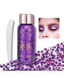 Body Glitter Gel Sequins Glitter Chunky Liquid Eyeshadow Glitter Cosmetic Glitter Face and Body Gel Sparkling Festival Party Lotion Glitter for Body Eye Hair Nail Makeup DIY Art (Dark Purple) Chunky Glitter 108 Dark Purple - Buy Online on GoSupps.com