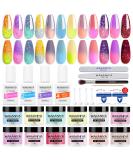 Dipping Powder Nails Set - 12 Sun Changing Colors | Easy Dip Manicure Kits for Home & Salon - Buy Online on GoSupps.com