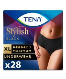 Tena Stylish Black Incontinence Underwear for Women - Maximum Absorbency X-Large (28 ct 2 Packs) - Comfort & Protection - Buy Online on GoSupps.com