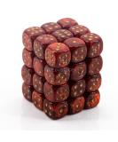 Chessex Scarab Scarlet d6 Dice Set - 12mm Six Sided Die (36) - Gold Inclusions - Buy Online on GoSupps.com