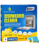 Buy Bastion Dishwasher Cleaner Tablets - Lemon Scent | 3-Month Supply (6 Tablets) | Powerful Cleaning & Odor Removal - Best Dishwasher Cleaning Pods & Descaling Tablets - Buy Online on GoSupps.com
