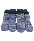 Petloft Anti-Slip Dog Socks - 4 Pack Indoor Slide-Resistant Socks with Adjustable Fastening for Small & Medium Dogs Cats and Puppies - Dark Blue Paws (Size S) - Buy Online on GoSupps.com