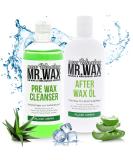 Mr. Wax Set: Pre Wax Skin Cleanser & Aloe Vera Aftercare Oil (2x500ml) - Perfect for Smooth Skin After Waxing - Buy Online on GoSupps.com