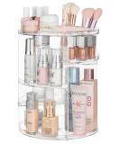 HBlife 360 Rotating Makeup Organizer Adjustable Carousel Large Capacity Revolving Perfume Organizer Skincare Organizers Cosmetic Storage Spinning Holder for Vanity, Clear - Buy Online on GoSupps.com