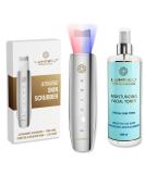 Lumineo Ultrasound Peeling Device - 4-in-1 Skin Scrubber Blackhead Remover EMS LED & Ions with 400ml Moisturizing Toner | Best Acne & Pore Cleaner - Buy Online on GoSupps.com