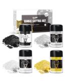 Edible Glitter - 4 Colors of Metallic Powder for Drinks Cakes & Food | 5G Bottles - 12 Color Options - Buy Online on GoSupps.com