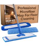 18" Professional Microfiber Mop - Hardwood Floor Mop - Dry & Wet Mop for Wood, Laminate, Tile, Vinyl Floors | Washable Pads | Wet & Dust Mopping | Adjustable Handle + 1 Microfiber Cloth - Buy Online on GoSupps.com