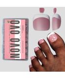NOVO OVO Soft Gel Toe Nail Tips - Berry Pink French Extensions | 360Pcs False Nails Set with Primer & Base Coat | DIY Full Cover Matte Toenails - 15 Sizes - Buy Online on GoSupps.com