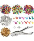 400 Pcs Mini Brad Paper Fasteners with Silver Washers and Hole Punch - Multicolor Metal Split Pins for Crafts/Scrapbooking - Buy Online on GoSupps.com