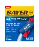 Bayer Rapid Relief Powder Packs | Fast-Acting Pain Relief for Headaches, Muscle, Body | Aspirin & Caffeine | Raspberry Flavor | 20 Count - Buy Online on GoSupps.com