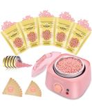 Bouvetan At-Home Waxing Kit for Women - 17.5oz Hard Wax Beads - Ideal for Face, Eyebrow, Armpit, Arms, Legs, Bikini - Includes 20 Wax Sticks - Rose Scented - Buy Online on GoSupps.com