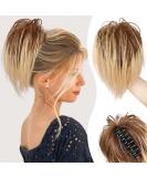 PORSMEER Claw Clip Ponytail Hair Extension 10 Blonde Mix Brown - Messy Bun Chignon Updo for Women/Girls - Buy Online on GoSupps.com