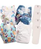 Littles & Bloomz Pocket Reusable Nappies NB-408MF4 - 4 Newborn Diapers with Microfibre Inserts - Buy Online on GoSupps.com