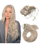 Moresoo Micro Loop Extensions - Real Hair Blond 55 cm Cold Fusion Remy Hair #P18/613 Ash Blonde & Platinum Blonde 50g Microring Extensions - Buy Online on GoSupps.com