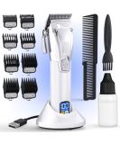 Fagaci Professional Hair Clippers for Barbers - Turbo Cordless Precise Cutting Kit for Men - Maquina de Cortar Cabello in Silver - Buy Online on GoSupps.com