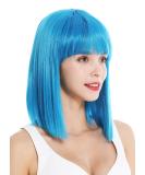 WIG ME UP VK-10-T4440 Women's Short Bob Wig - Straight Cleopatra Bangs in Light Blue Neon Blue | International Shipping - Buy Online on GoSupps.com