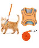 Kcysta Cat Harness and Lead Set Escape Proof Cat Vest Harness and Leash Set Adjustable Cat Harness Escape Proof with Reflective Strip for Outdoor Walking Training (Orange S) - Buy Online on GoSupps.com