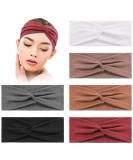 Haukl 6-Pack Cotton Wide Headbands for Women - Perfect for Sports, Yoga, and Workouts - Buy Online on GoSupps.com