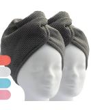 Elexacare Haarturban Turban towel with a button (2 pieces anthracite/dark gray) microfiber towel for head and long hair 2x anthracite (gray) - Buy Online on GoSupps.com