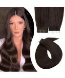 Elailite Tape Extensions - Real Hair Hairpiece 40cm 30g Straight Remy Dark Brown #02 20 Pieces - International Shipping Available - Buy Online on GoSupps.com
