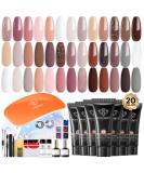 Modelones Poly Gel Nail Kit - 20 Colors with Nail Lamp & Art Tools | Complete Starter Set for Perfect Nail Extensions - Gift Idea for Women - Buy Online on GoSupps.com