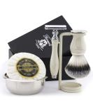 JAG Shaving Germany DE Safety Razor Set | Ivory Brush Soap & Bowl Kit for Men - Premium Shaving Experience - Buy Online on GoSupps.com