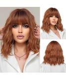 OUFEI Short Wave Auburn Bob Wig with Bangs - 14 Inches - Buy Online on GoSupps.com