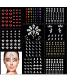 10 Blatter Glitzer Steine - Self-Adhesive Rhinestones for Face & Nail Art | Festival Accessories for Girls & Women - Buy Online on GoSupps.com