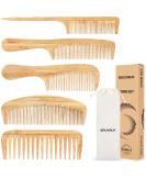 Natural Bamboo Hair Combs Set - Wide & Fine Tooth Styling Comb for Men & Women - Handmade Anti-Static Hairbrush - Heat Resistant Detangling Comb - SouxMux Gift Kit - Buy Online on GoSupps.com