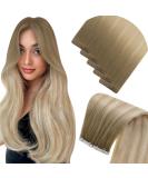 Shop Laavoo Real Hair Tape Extensions Ombre Brown & Blonde Balayage | Virgin Hair 55cm 5 Pcs - Buy Online on GoSupps.com