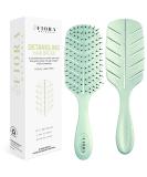 Detangler Brush by Fiora Naturals - 100% Bio-Friendly Detangling brush w/Ultra-Soft Bristles - Glide Through Tangles with Ease - For Curly, Straight, Black Natural, Women, Men, Kids - Dry and Wet Hair Green - Buy Online on GoSupps.com