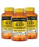 Mason Natural Eazzzy Sleep - Magnesium & Chamomile Sleep Aid | 60 Tablets (Pack of 3) | Natural Calm & Restful Sleep Solution - Free International Shipping - Buy Online on GoSupps.com