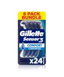 Gillette Sensor3 Comfort Disposable Shaving Razors for Men Men s Razors with Lubrastrip 6x4-Pack Packaging May Vary - Buy Online on GoSupps.com