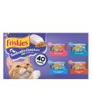 Purina Friskies Pate Wet Cat Food Variety Pack - Seafood & Chicken Favorites (40 Pack, 5.5 oz) - Buy Online on GoSupps.com