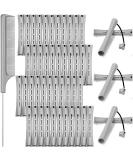 48-Piece Gray Hair Perm Rods Set with Steel Rat Tail Comb - Hairdressing Styling Tools (0.59 Inch) - Buy Online on GoSupps.com