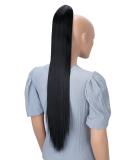 CAISHA 28" Extra Long Straight Ponytail Hairpiece Heat-resistant Synthetic Fibres Black H74 black #1 H74 - Buy Online on GoSupps.com