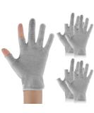 Sibba 2 Pairs Cotton Gloves Touchscreen White Moisturizing Gloves Overnight Bedtime Heal Eczema Sleeping Lotion Hand Spa Treatment Gloves Repair Rough Cracked Dry Chapped Hands Skin (Grey) - Buy Online on GoSupps.com